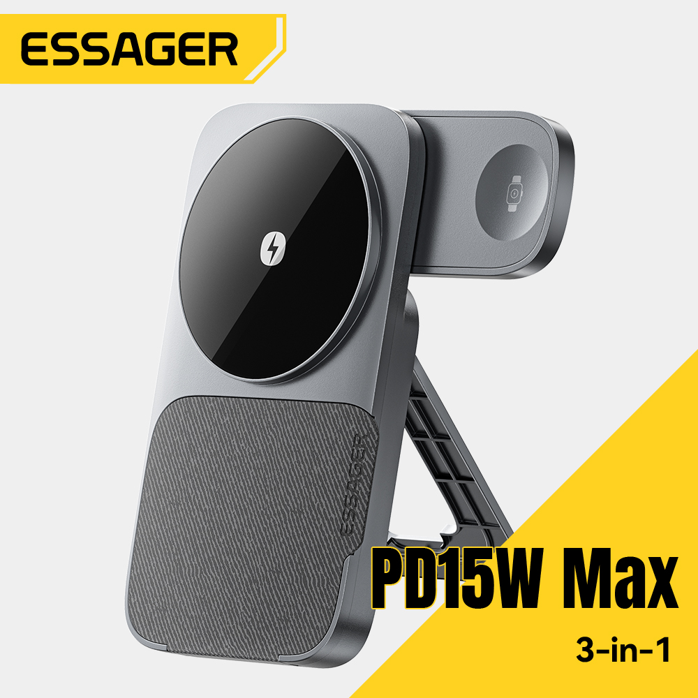 Smartwatch Ac - Essager 3-in-1 Portable Folding Wireless Charger