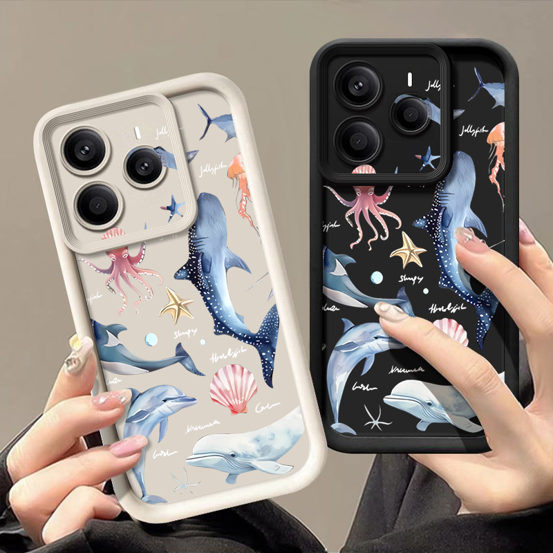 Xiaomi Redmi Note 13 - Cute Dolphin Patterned Soft Case For
