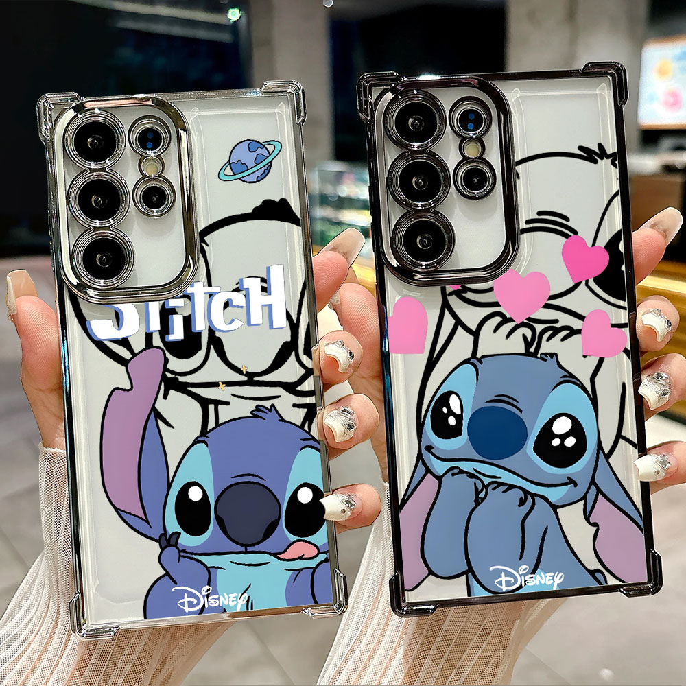 Samsung Galaxy S25 - Stitch Line Background Silicone Case For
