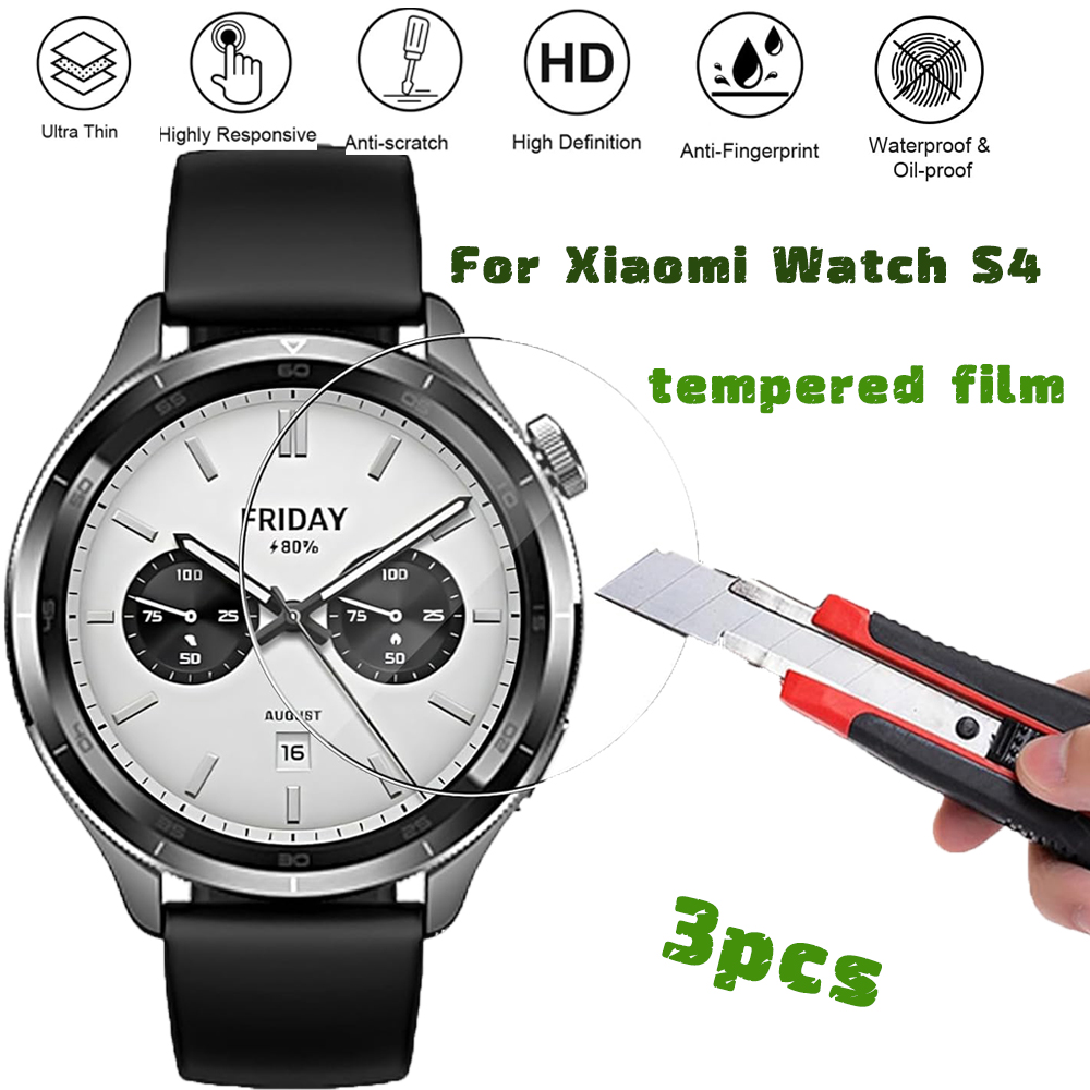 3PCS Tempered Glass Smartwatch - Xiaomi Smartwatch S4 Accessories 评论和价格