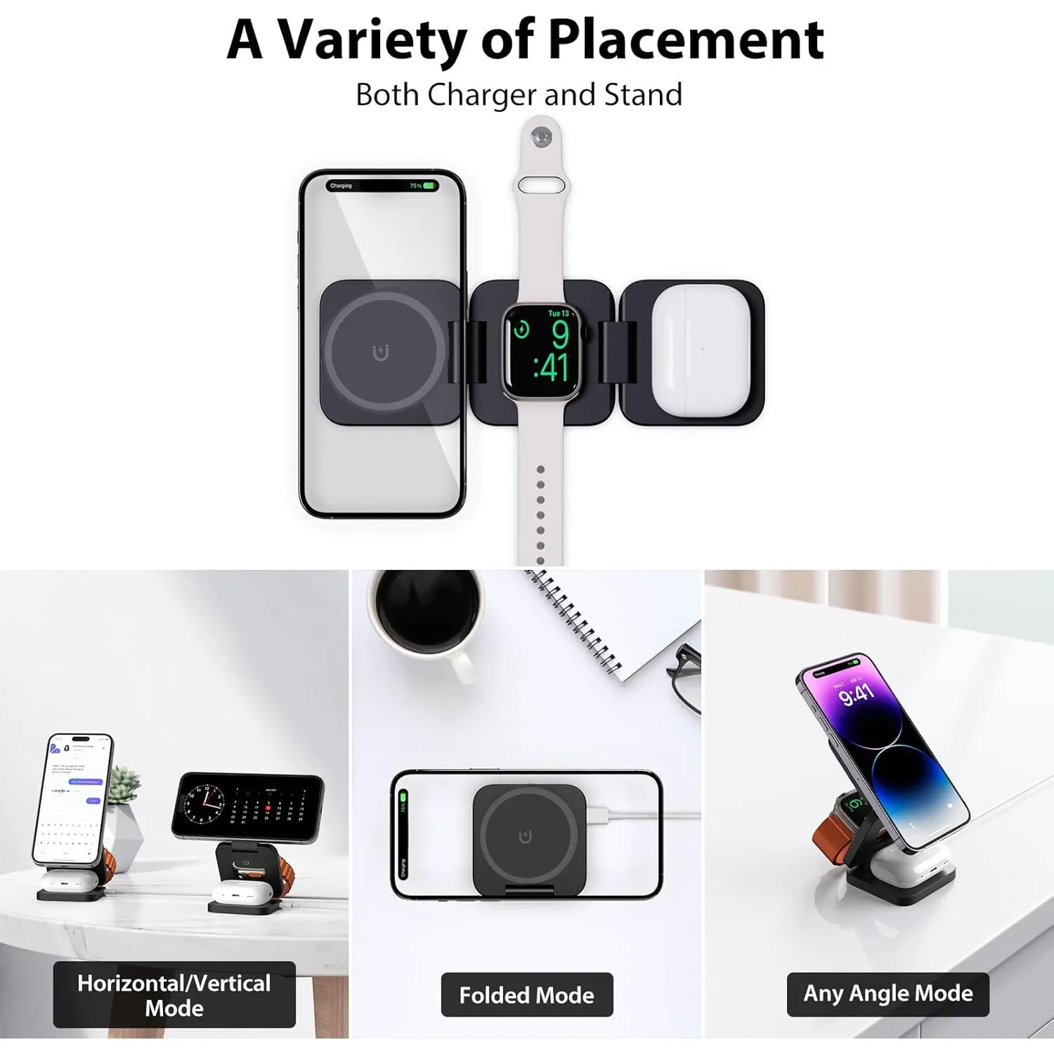 Foldable 3 in 1 Fast Wireless  - Smartwatch Ac 评论和价格