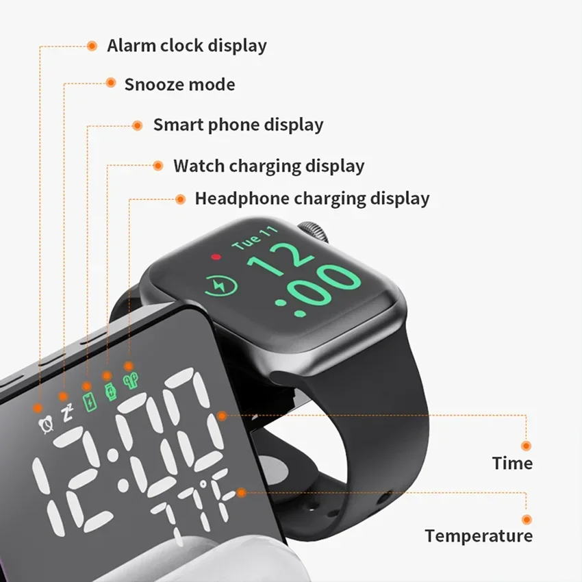 Wireless Charger Alarm Clock S - Smartwatch Ac 评论和价格