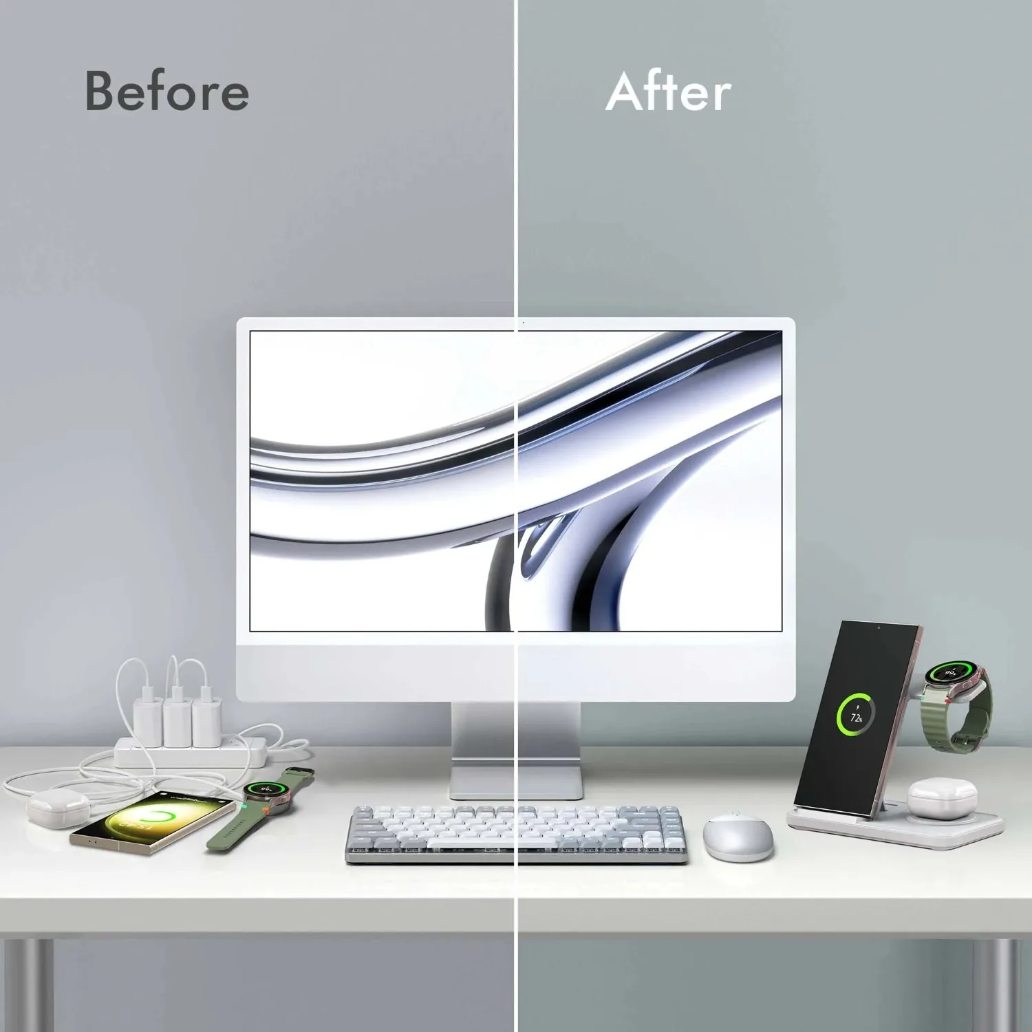 Desktop 3-in-1 Wireless Charge - Smartwatch Ac 评论和价格