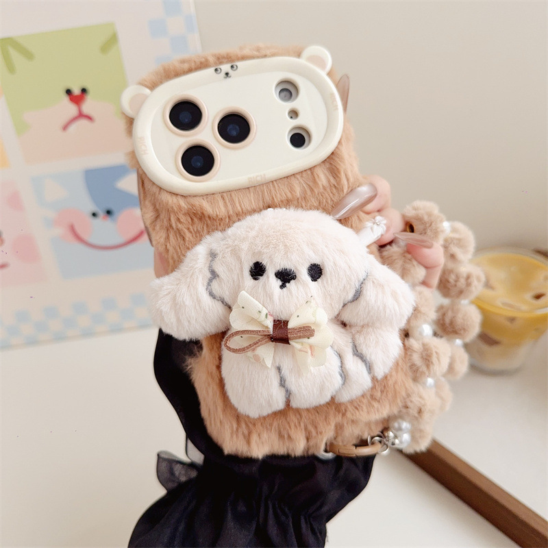 3D Cartoon Bowknot Puppy Warm  - Apple Iphone 15 评论和价格