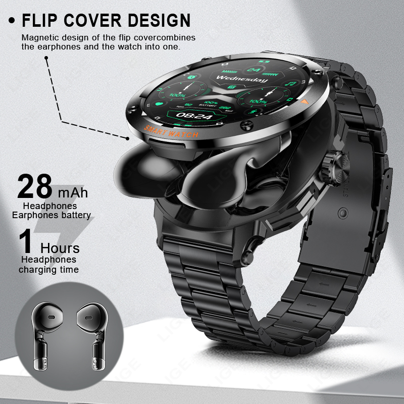 LIGE Men Earphone Smart Watch  - Smartwatch Headset 评论和价格