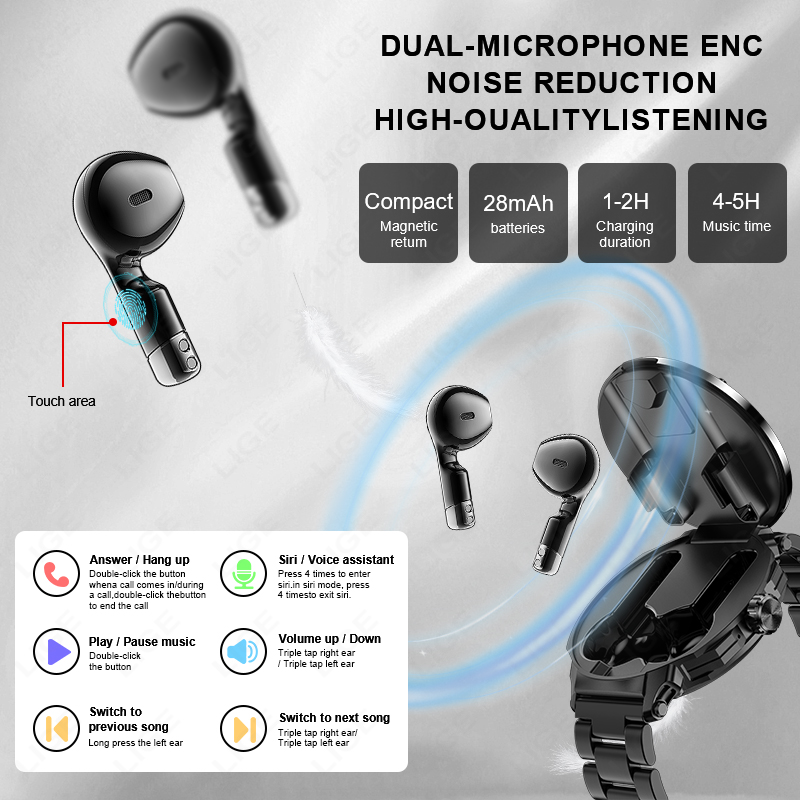 LIGE Men Earphone Smart Watch  - Smartwatch Headset 评论和价格