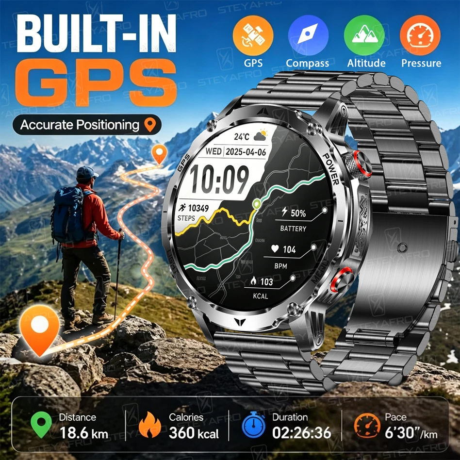 Men's Military Smartwatch with - Smartwatch M Active 评论和价格