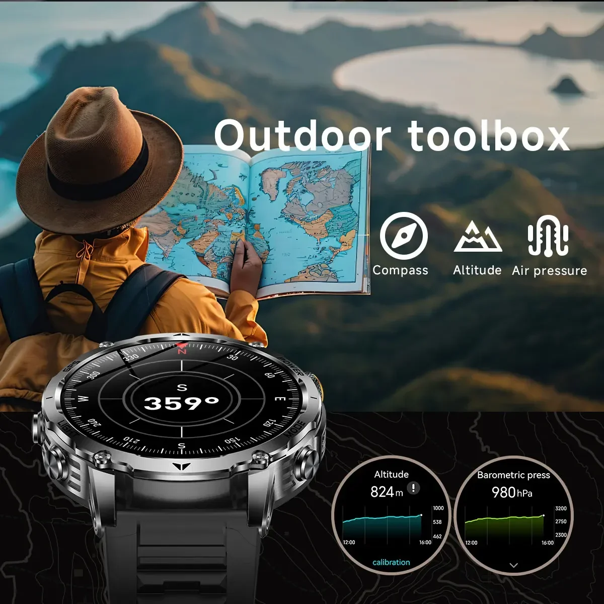 Men's Military Smartwatch with - Smartwatch M Active 评论和价格