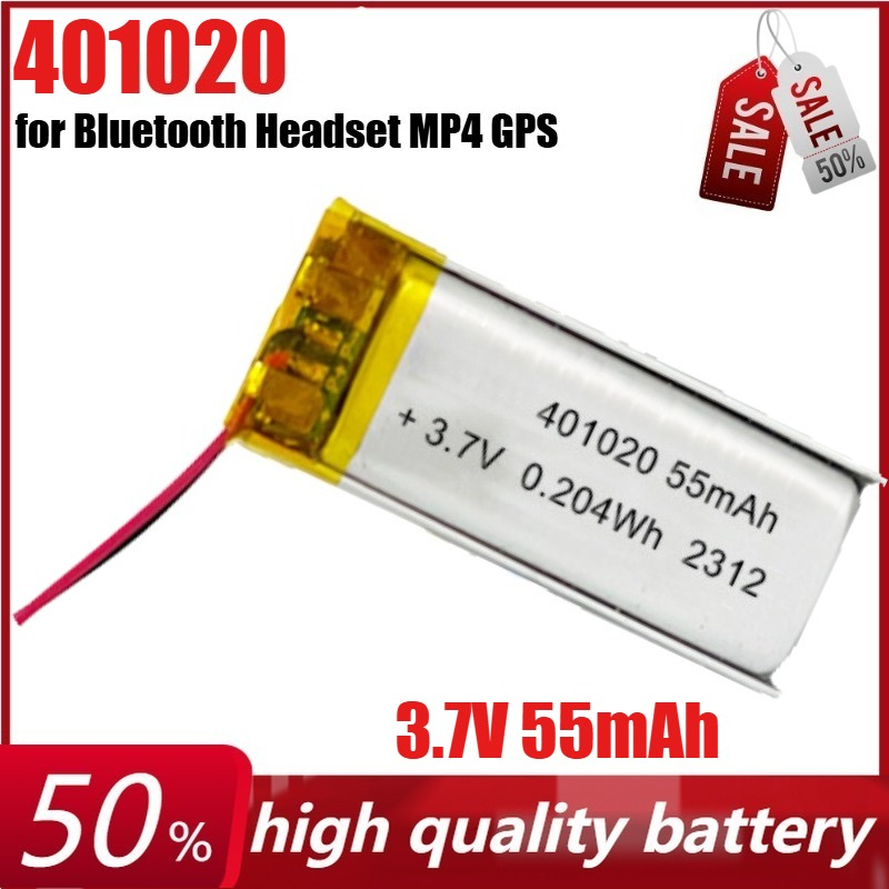 401020 3.7V 55mAh Lithium Poly - Smartwatch Headset 评论和价格
