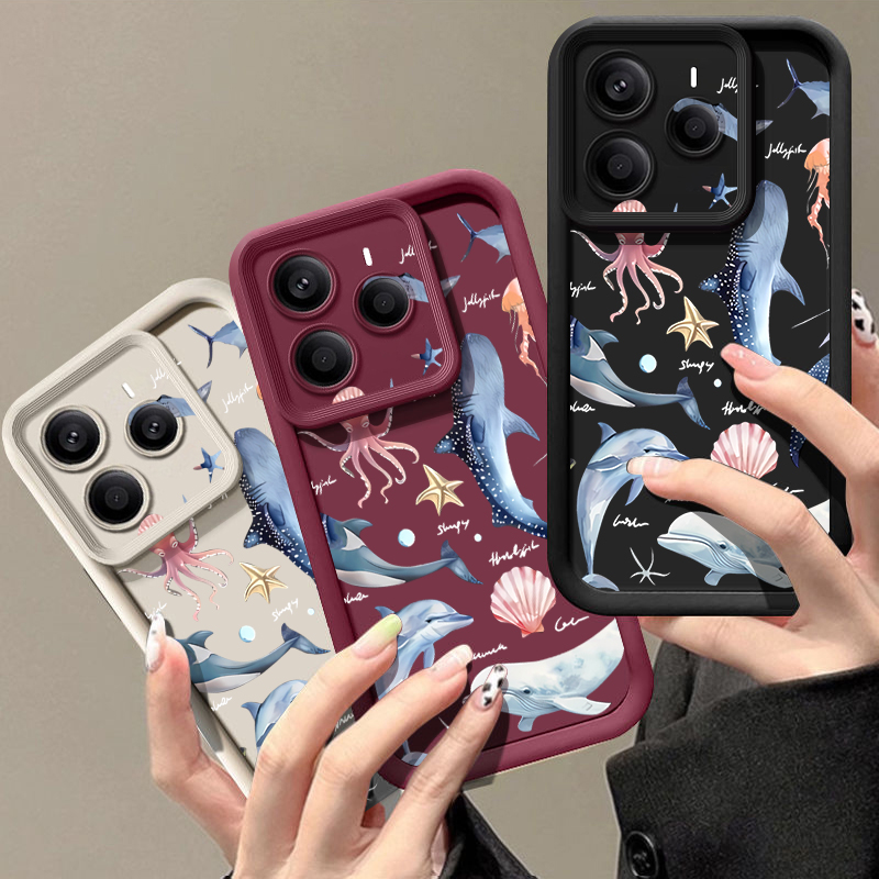 Cute Dolphin Patterned Soft Ca - Xiaomi Redmi Note 13 评论和价格