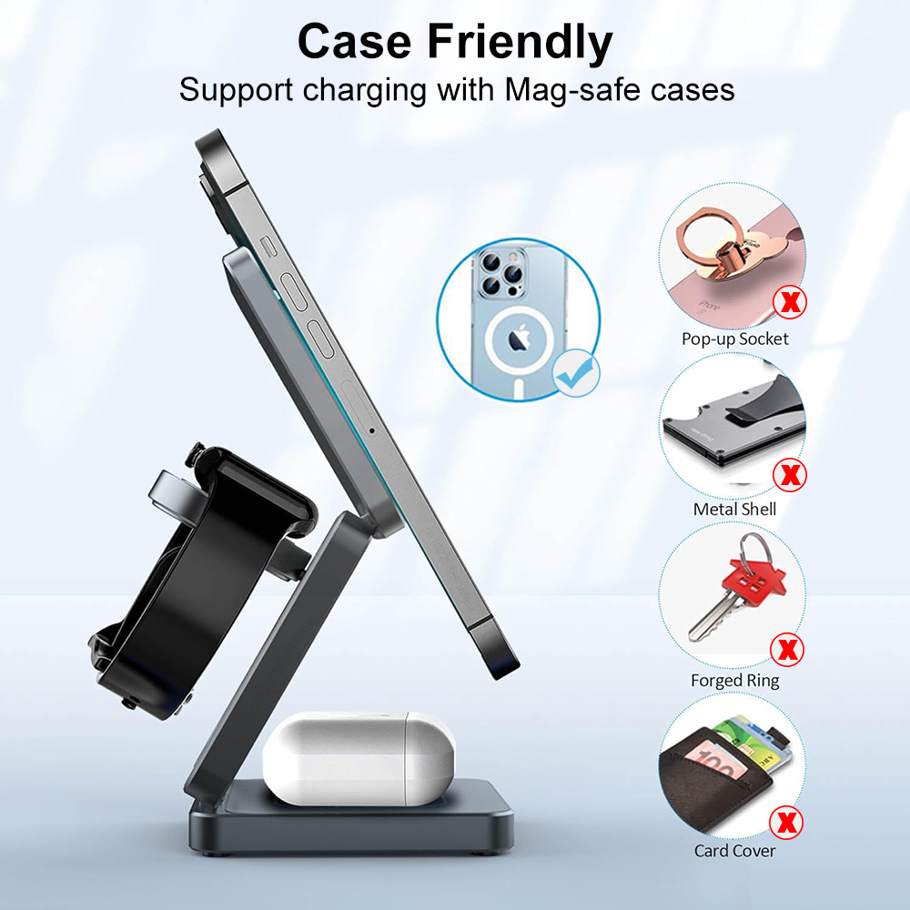 Wireless Charger 3 in 1 Foldab - Watch Charger Cable 评论和价格