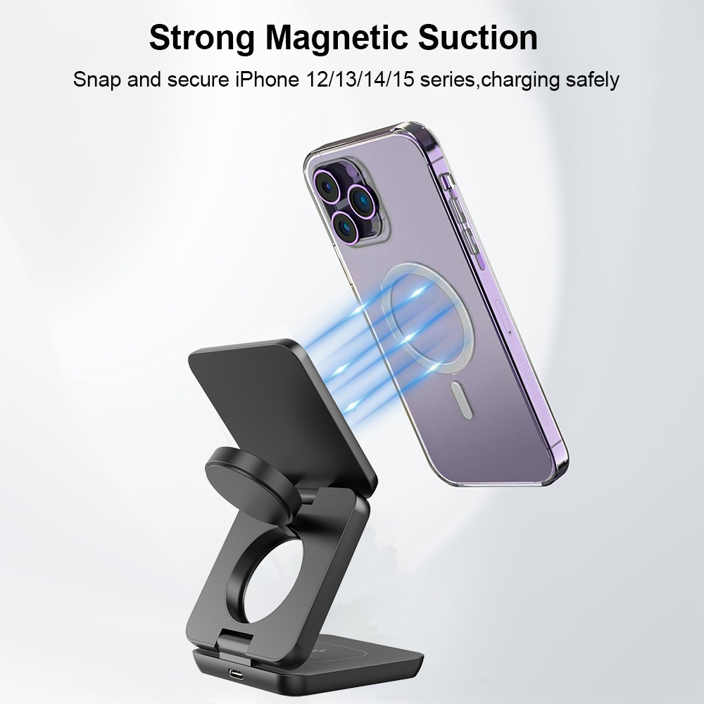 3 in 1 Foldable Magnetic Wirel - Smartwatch Ac 评论和价格