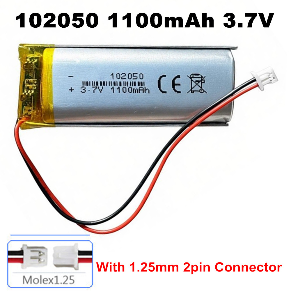 102050 3.7V 1100mAh With JST 1 - Smartwatch Headset 评论和价格