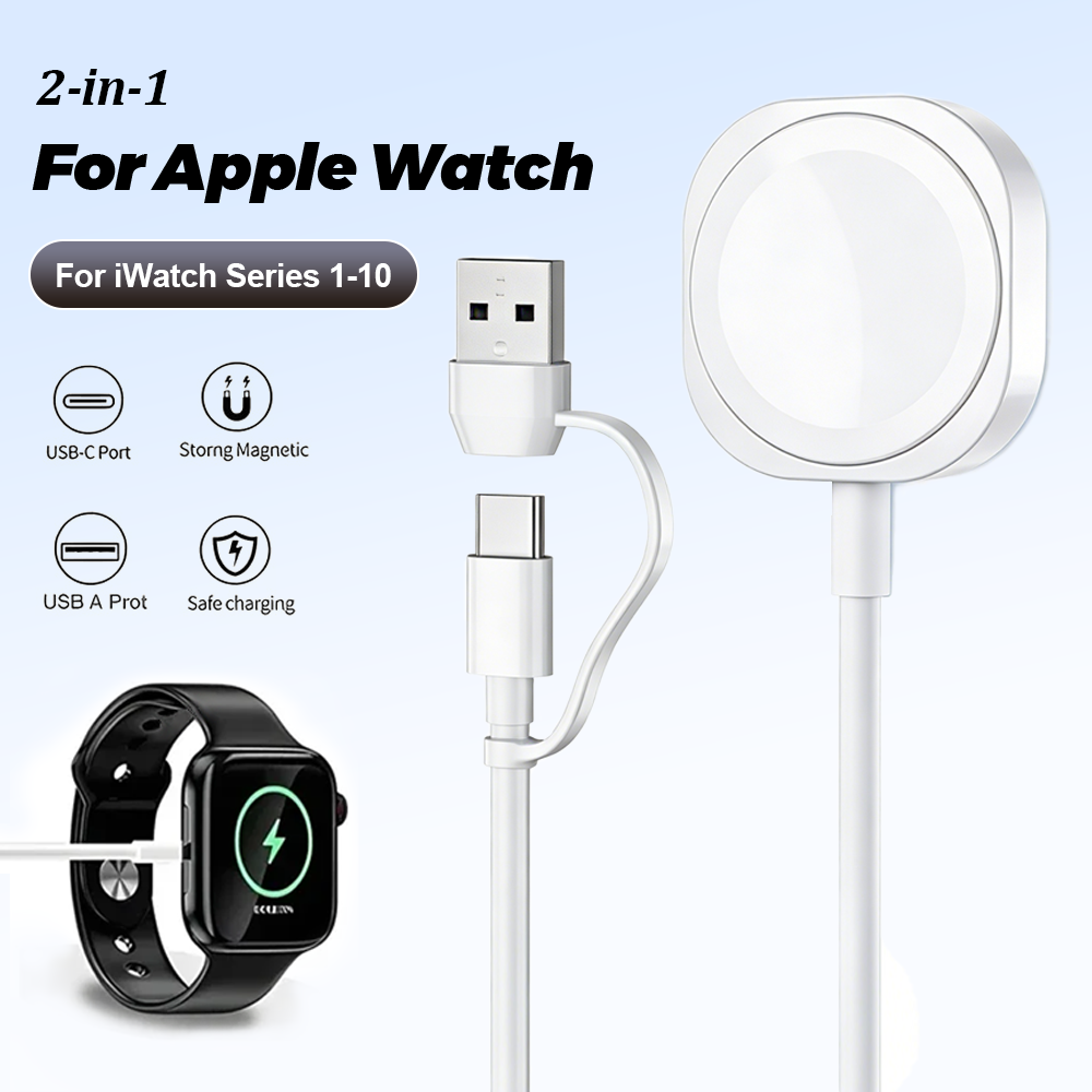2 in 1 Magnetic Wireless USB A - Watch Charger Cable 评论和价格