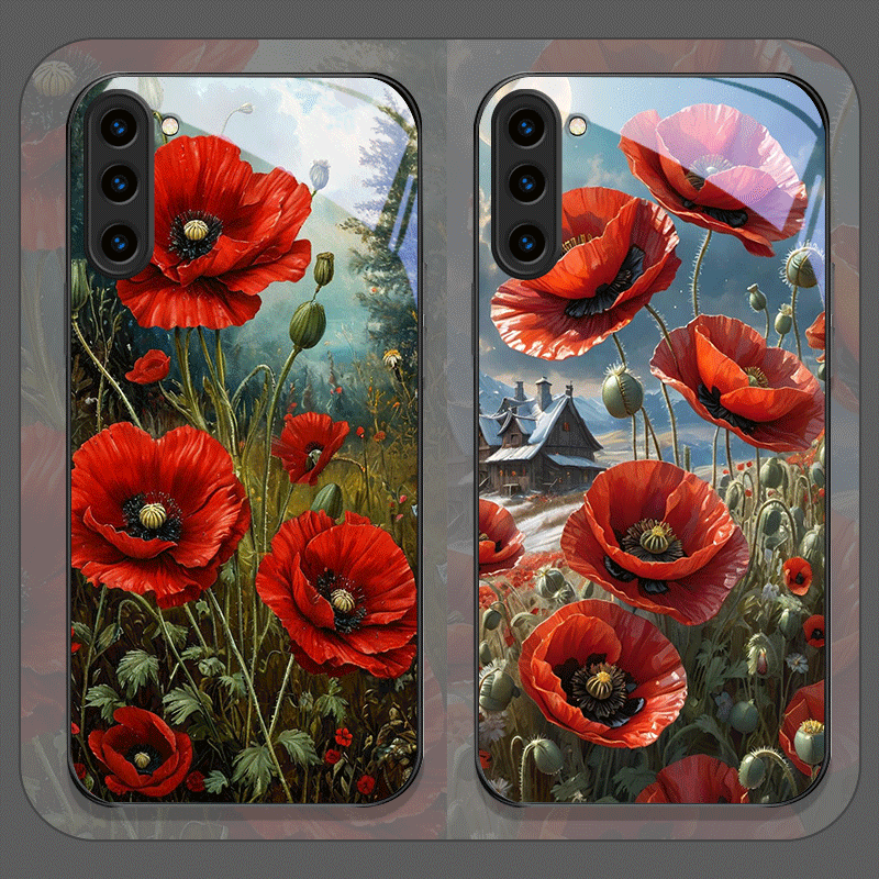 Retro Poppy Flower Bloom Hot R - Samsung Galaxy S25 评论和价格