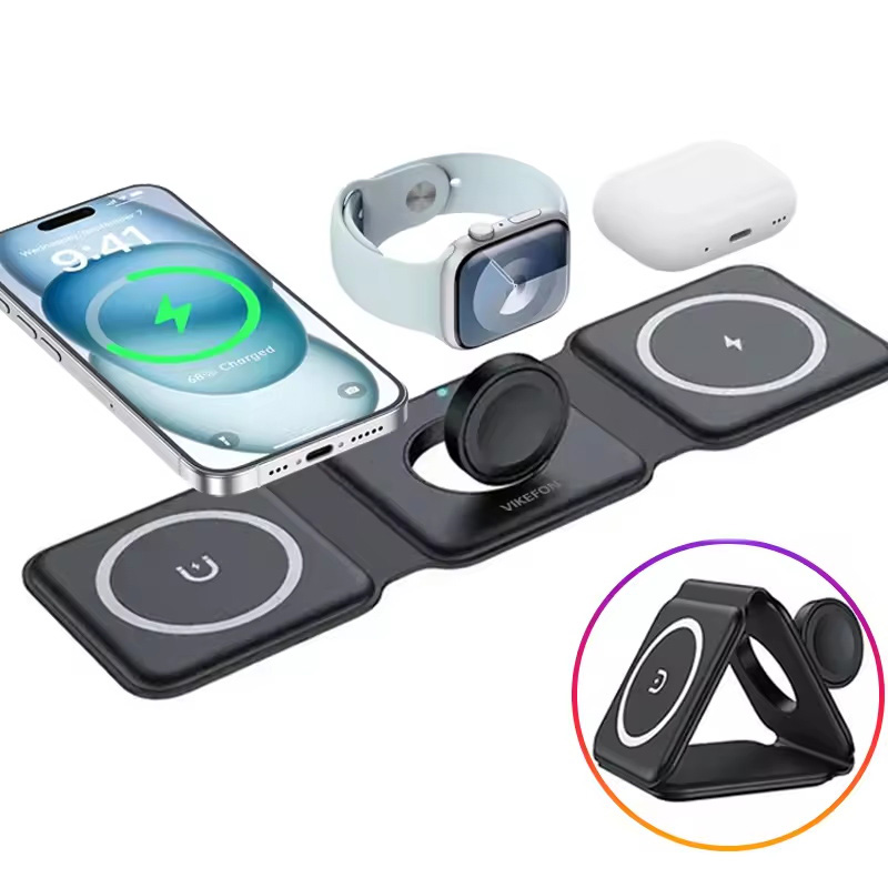3-in-1 Magnetic Folding Wirele - Watch Charger Cable 评论和价格