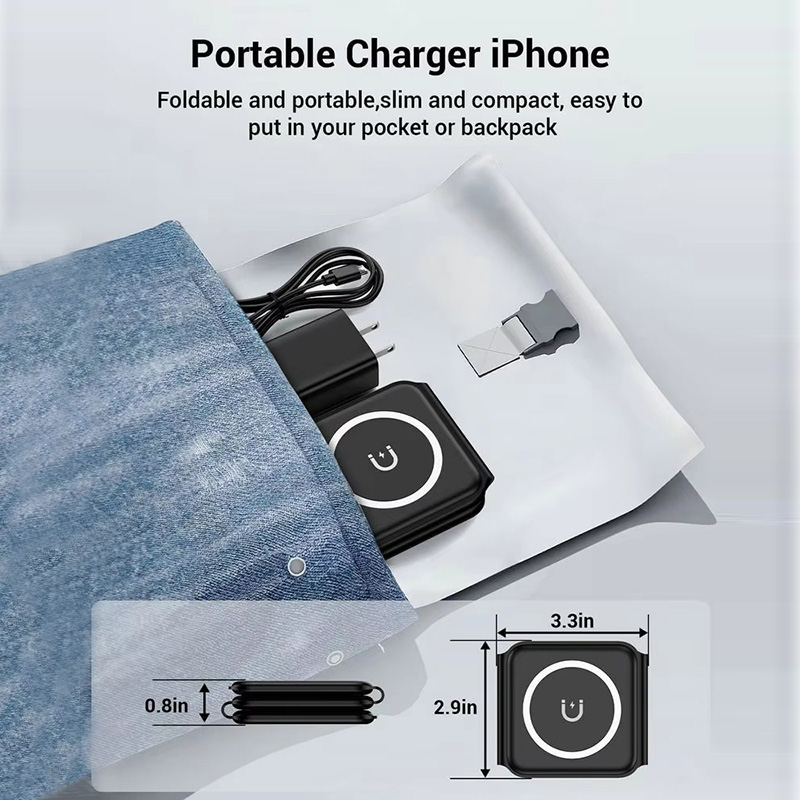 3-in-1 Magnetic Folding Wirele - Watch Charger Cable 评论和价格