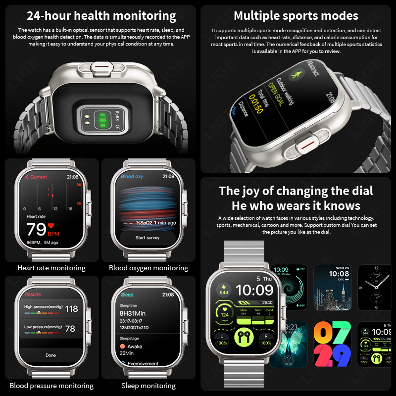 LIGE TWS 2 In 1 Smart Watch Wi - Smartwatch Headset 评论和价格