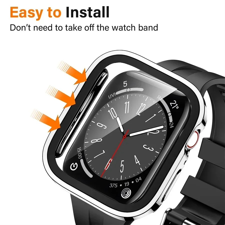 Glass+cover For Apple Watch ca - Smartwatch Watch Accessories For Women 评论和价格