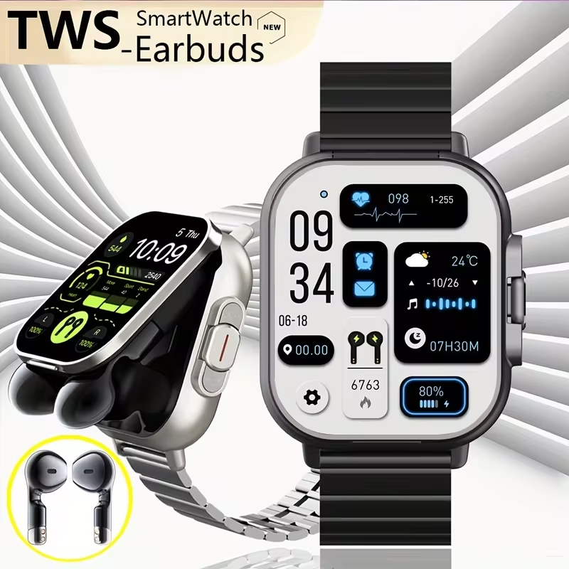 NFC Smart Watch TWS 2-in-1 Hea - Smartwatch Headset 评论和价格