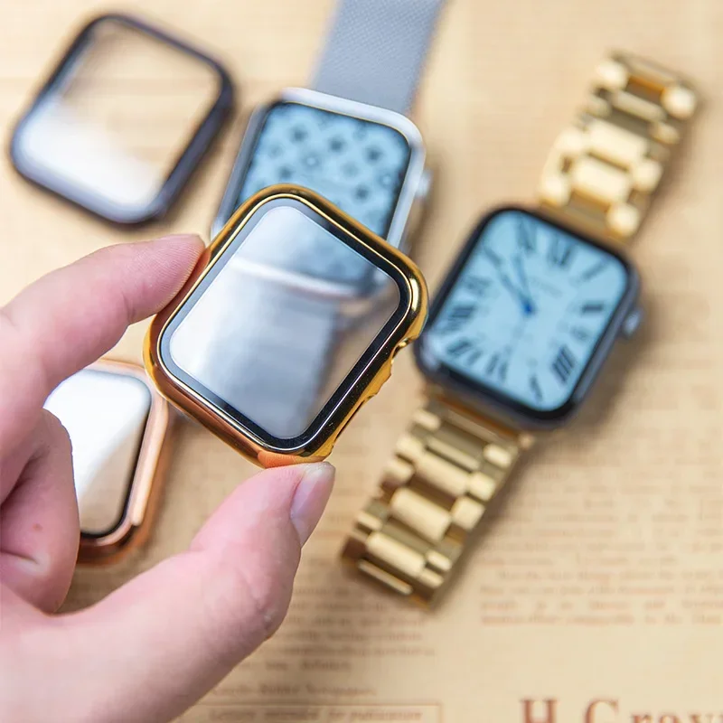 Glass+case For Apple Watch ban - Smartwatch Watch Accessories For Women 评论和价格