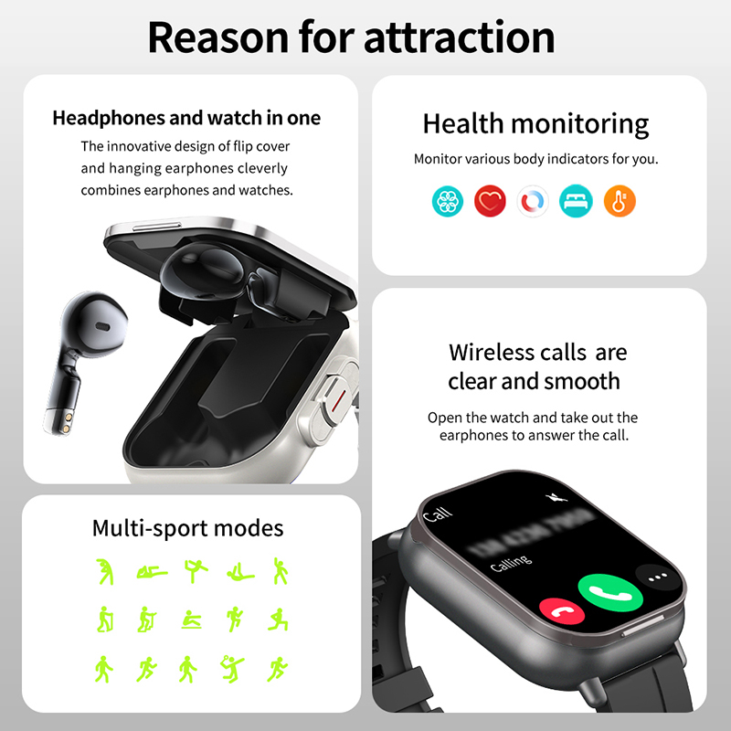 New TWS 2 in 1 Smart Watch wit - Smartwatch Headset 评论和价格