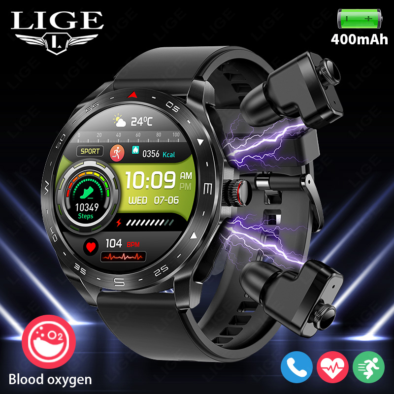 LIGE With Earbuds Bluetooth He - Smartwatch Headset 评论和价格