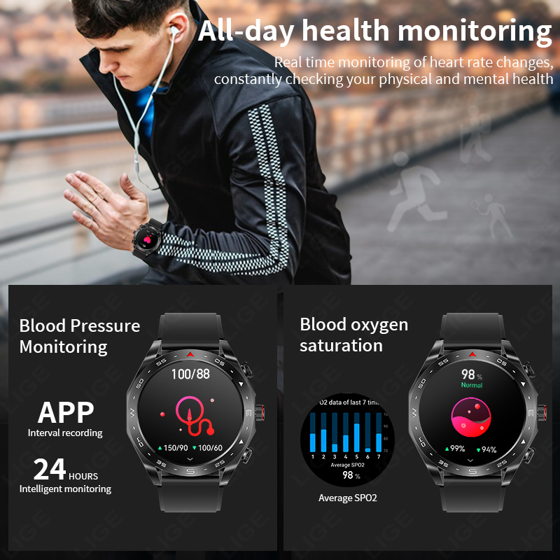 LIGE With Earbuds Bluetooth He - Smartwatch Headset 评论和价格